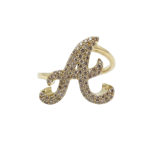 1/4 CTW NAT DÍA Gift Initial “A” Ring 14k Yellow Gold