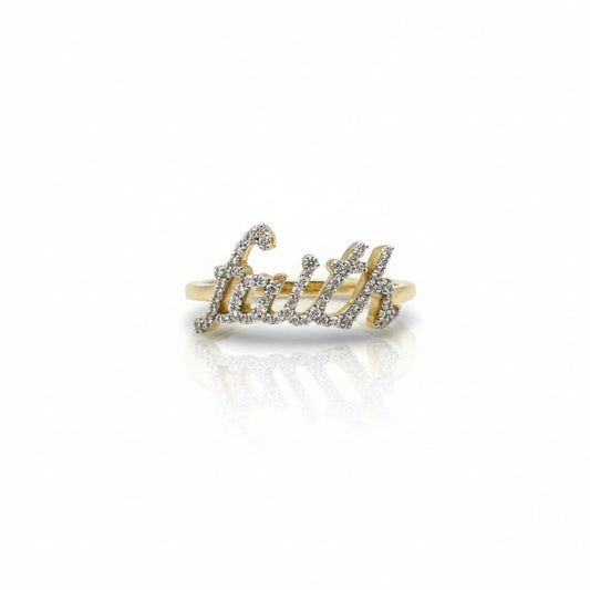 1/5 NAT DÍA Gift “Faith” Ladies Ring 10k yellow gold